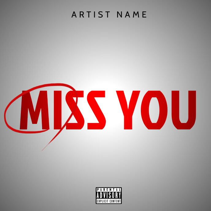 Grey  Miss You Mixtape Cover Album Cover template