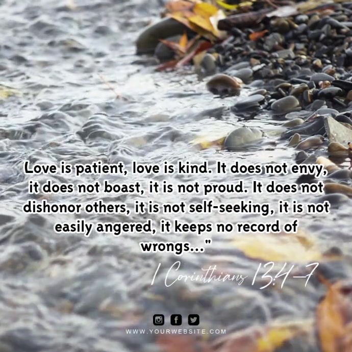 Grey Modern & Minimal 1 Corinthians 13 4-7 Instagram Post template