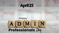 Grey Modern & Minimal Administrative Professionals Day Digital Display (16:9) template