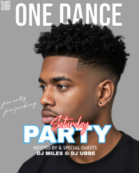 Grey Modern & Minimal Aesthetic One Dance Party Template Design: Simple & Sophisticated Instagram Po