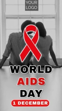 Grey Modern & Minimal Aids Day Reel Instagram template
