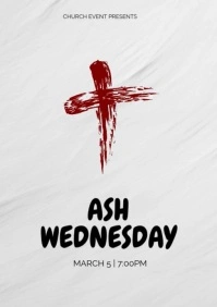 Grey Modern & Minimal Ash Wednesday A3 template
