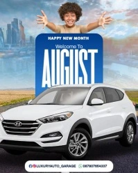 Grey Modern & Minimal August 2025 Auto Greeting Instagram Portrait template