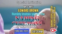 Grey Modern & Minimal Baby Naming Ceremony Youtube Thumbnail template