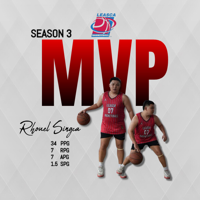 Grey Modern & Minimal Basketball Mvp Instagram Post template