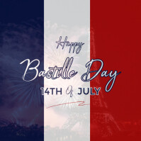 Grey Modern & Minimal Bastille Day Instagram Post template