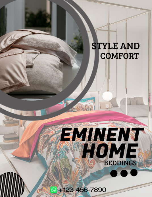 Grey Modern & Minimal Beddings Business Flyer Template PosterMyWall