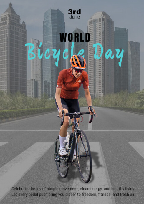 Grey Modern & Minimal Bicycle A4 template