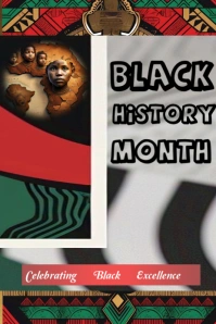 Grey Modern & Minimal Black History Month Celebration 2025 Pinterest Graphic template