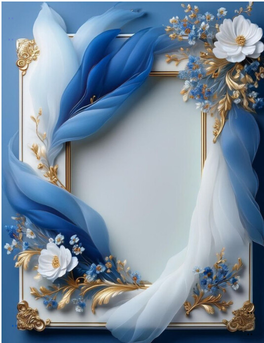 Blue Colorful Frame Copy of Grey Modern & Minimal Blue Color Frame Flyer (us Letter ...