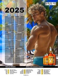Grey Modern & Minimal Boracay Calendar 2025 Flyer (us Letter) template