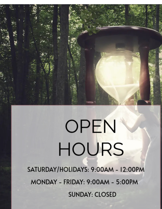 Grey Modern & Minimal Business Hours Flyer Template | PosterMyWall