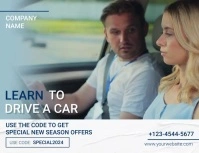 Grey Modern & Minimal Car Driving Flyer (us L template