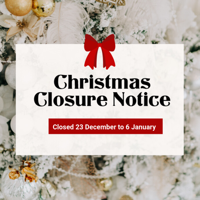 Copy of Grey Modern & Minimal Christmas Closure Dates Instagram Post ...