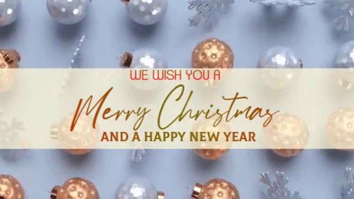 Grey Modern & Minimal Christmas Greeting Card  Digital Display (16:9) template