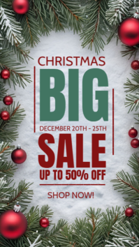 Grey Modern & Minimal Christmas Sale  Digital Display (9:16) template
