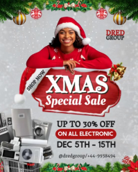 Grey Modern & Minimal Christmas Sale Instagram Portrait template