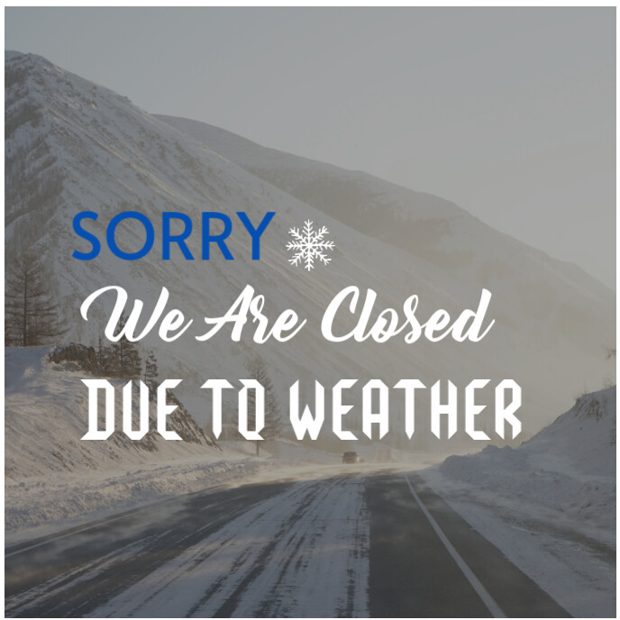 Grey Modern & Minimal Closed Due To Weather post Album Cover template