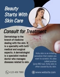 Grey Modern & Minimal Dermatology Flyer (us Letter) template