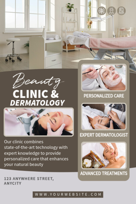 Grey Modern & Minimal Dermatology Poster Template | PosterMyWall