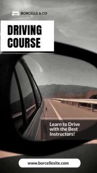 Grey Modern & Minimal Driving Course Instagram Reel template