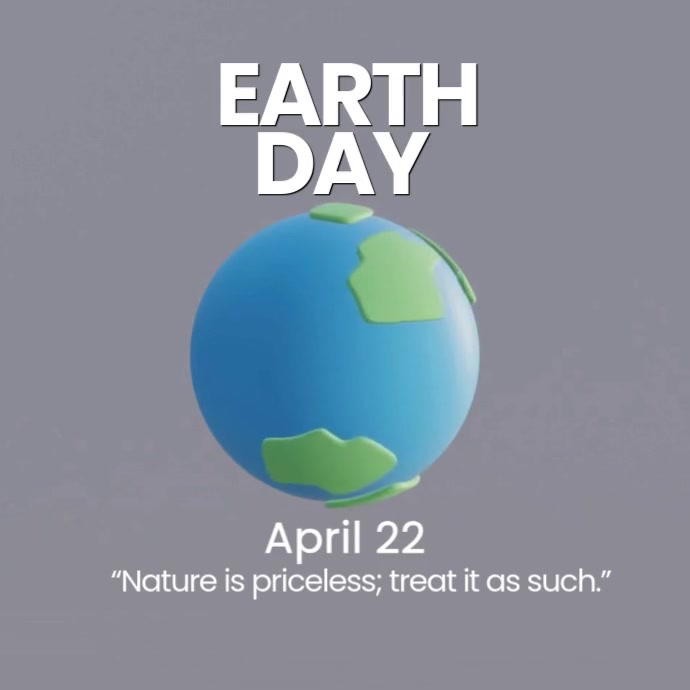Grey Modern & Minimal Earth Day Celebration Instagram Post template