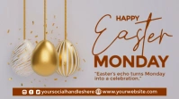 Grey Modern & Minimal Easter Monday Celebration Digital Display (16:9) template