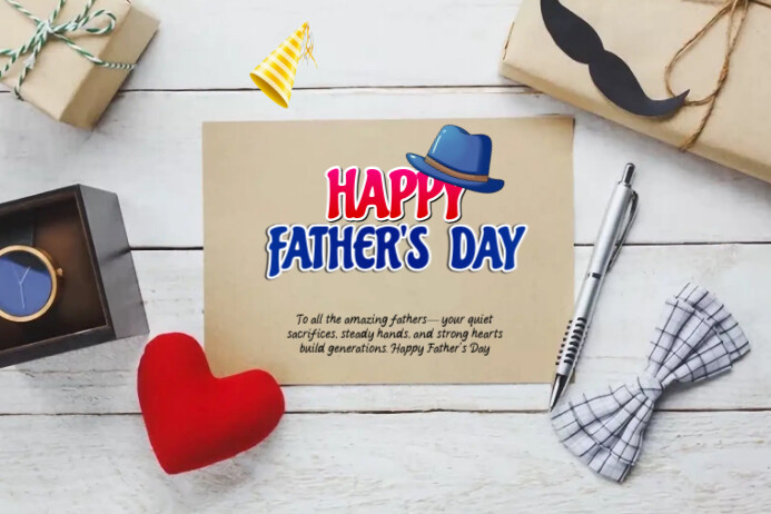 Grey Modern & Minimal Father's Day Card Label template