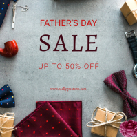 Grey Father's Day Sale Instagram Post Template