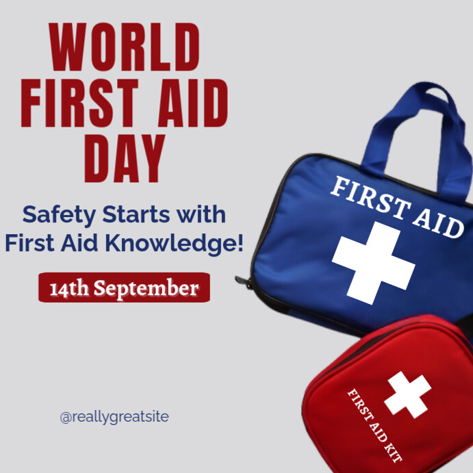 Grey Modern & Minimal First Aid Awareness Ins Template | PosterMyWall