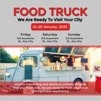 Grey Modern & Minimal Food Truck  Pos Instagram template