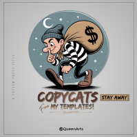 Grey Modern & Minimal Funny Minimal Copycat Warning Design Template Square (1:1)