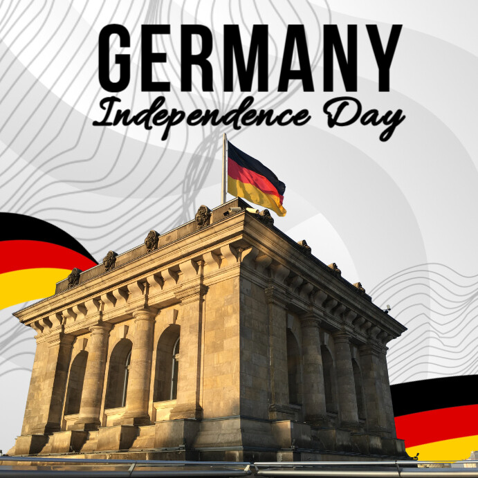 Grey Modern & Minimal Germany Independence Day Instagram Post template