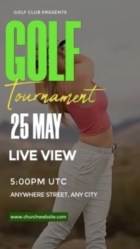 Grey Modern & Minimal Golf Tournament Flyer Golf Event Invitation Digital Display (9:16) template