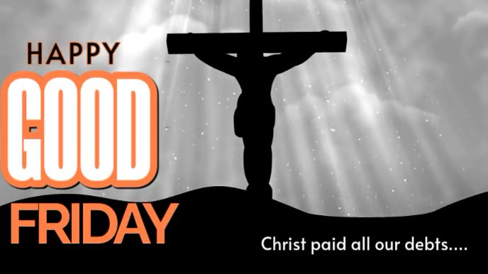 Grey Modern & Minimal Good Friday Service Digital Display (16:9) template