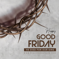 Grey Good Friday Kwadrat Template