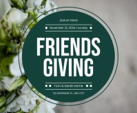 Grey Modern & Minimal Green Friends Giving Persegi Panjang Sedang Rectangle moyen template