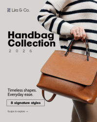 Grey Handbag Collection Instagram Portrait Template - Page 1