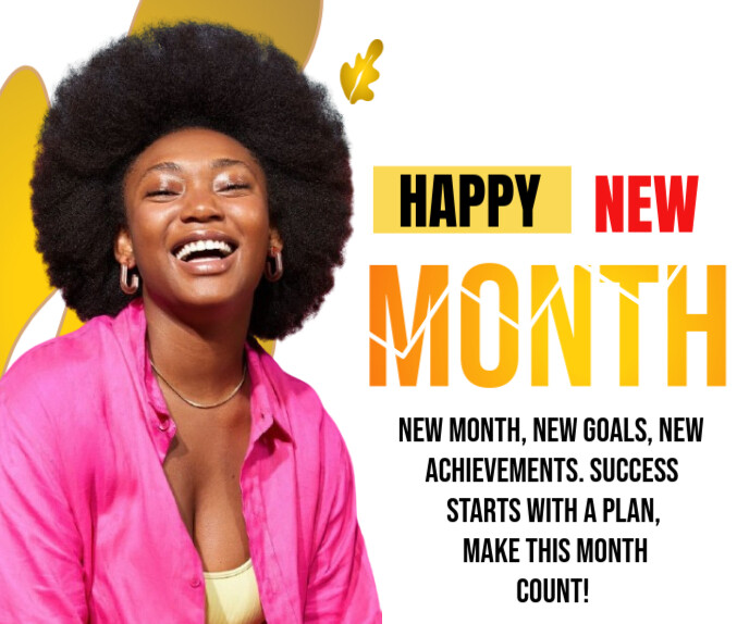 Grey Modern & Minimal Happy New Month – April Inspiration & Growth Large Rectangle Rettangolo grande template