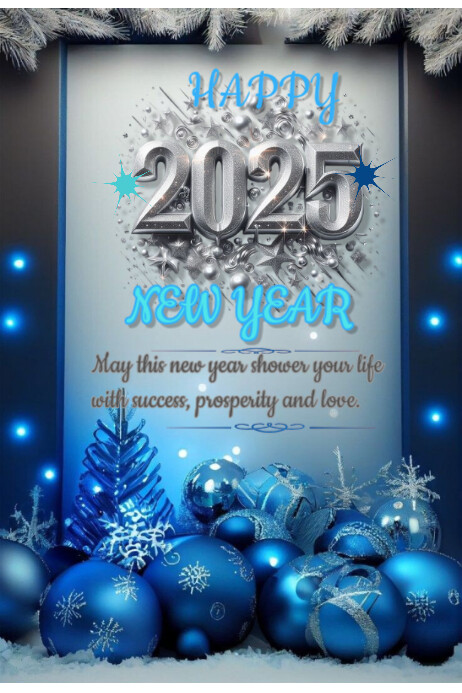 Copy of Grey Modern & Minimal Happy New Year Greetings Card Template ...