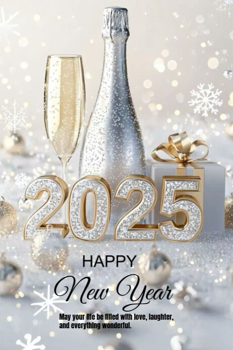 Copy of Grey Modern & Minimal Happy New Year Poster | PosterMyWall