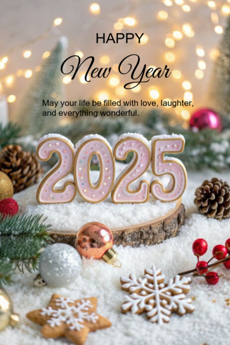 Copy of Grey Modern & Minimal Happy New Year Poster | PosterMyWall