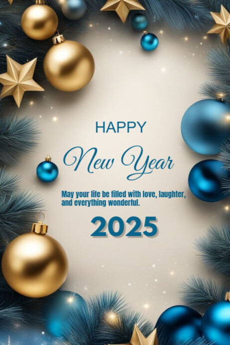 Grey Modern & Minimal Happy New Year Poster Template | PosterMyWall