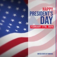 Grey Modern & Minimal Happy President's Day Pos Instagram template