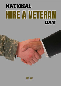 Grey Modern & Minimal Hire A Veteran Template  A4