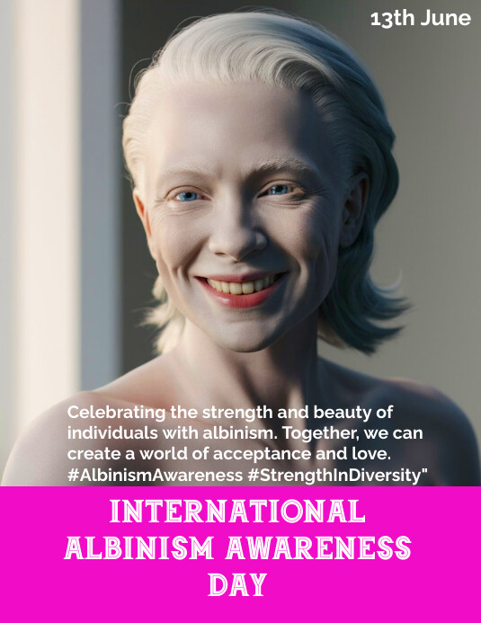 Copy of Grey Modern & Minimal International Albinism | PosterMyWall