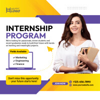 Grey Modern & Minimal Internship Design Poster Instagram Post template