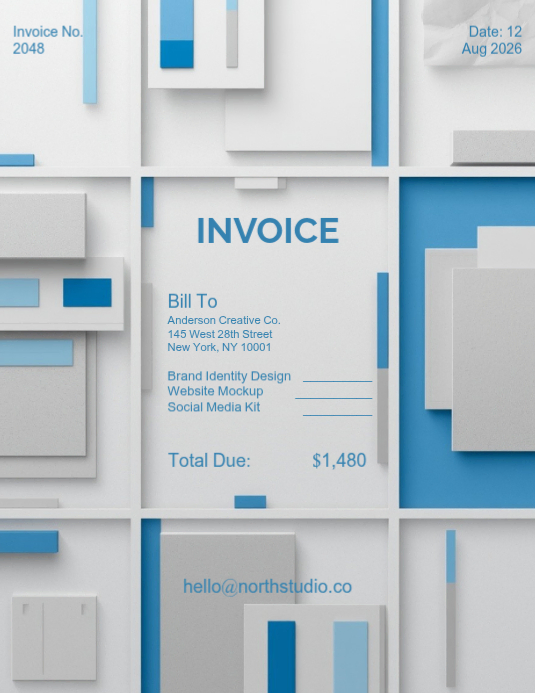 Plantilla de Grey modern & minimal invoice flyer | PosterMyWall