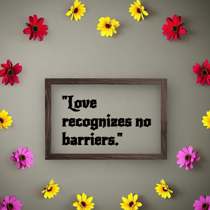 Grey Modern & Minimal Love Recognizes No Barriers Motivational Quotes  Instagram Post template