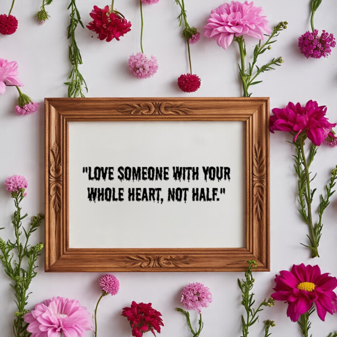Grey Modern & Minimal Love With All Your Heart Motivation Quotes  Instagram Post template